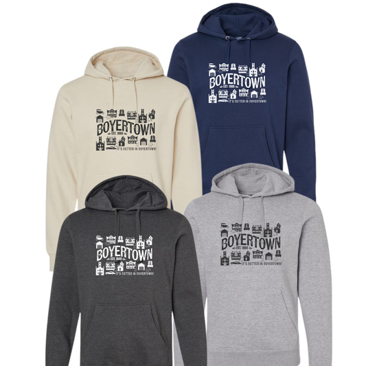 Building A Better Boyertown Hoodie Sweatshirt Around Town