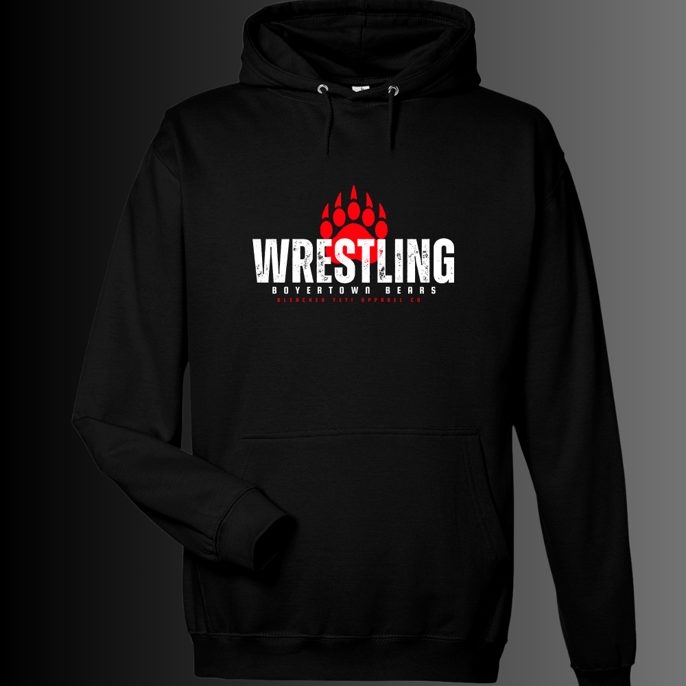 Bears Wrestling Hoodie Big Paw Design