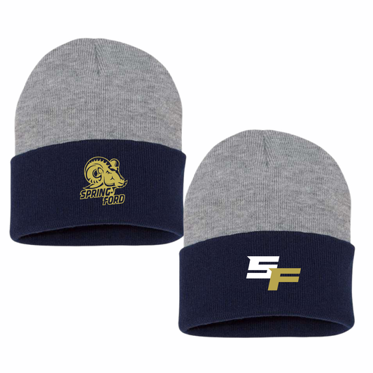 SFO 12" Color Block Beanie Heather/Navy