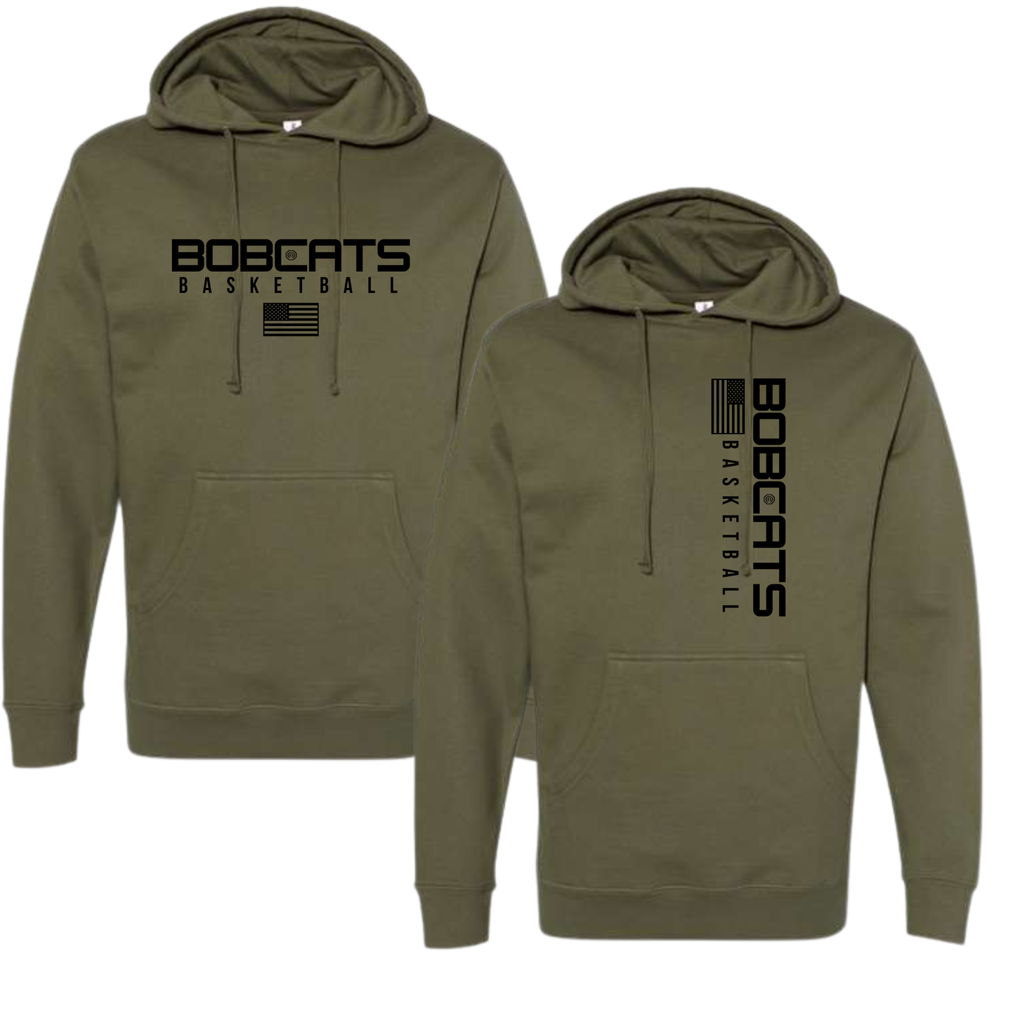 Bobcats Mil Green Flag Hoodie