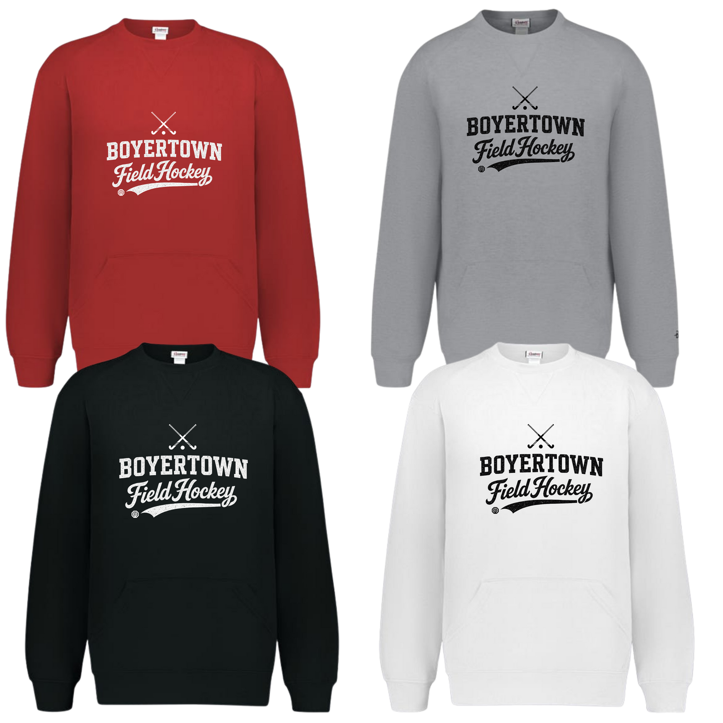 Boyertown Optimist Field Hockey Front Pocket Crewneck - Backstick