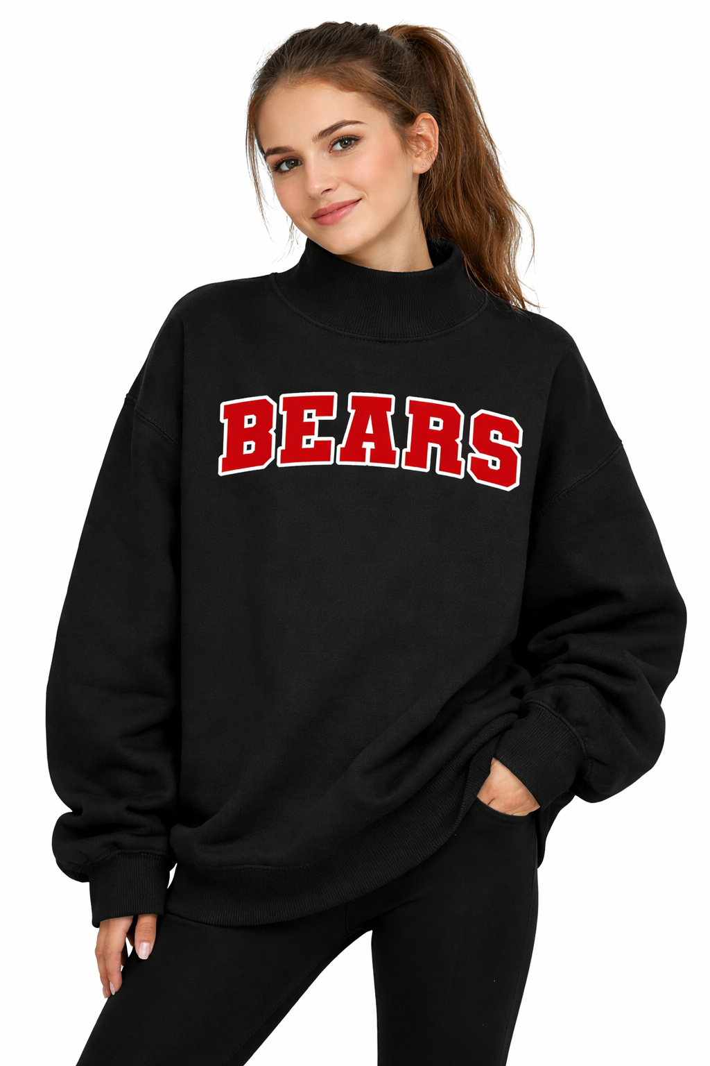 BASH Cheer Oversized Mock Neck Crew