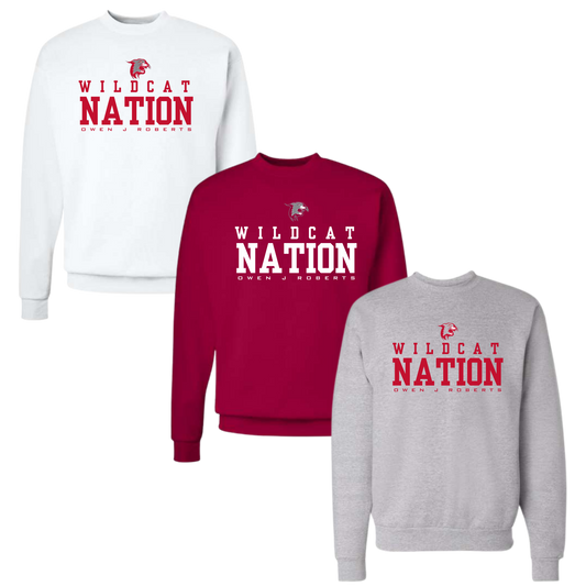 OJR Wildcats Football Unisex Crewneck Sweatshirt - Wildcat Nation