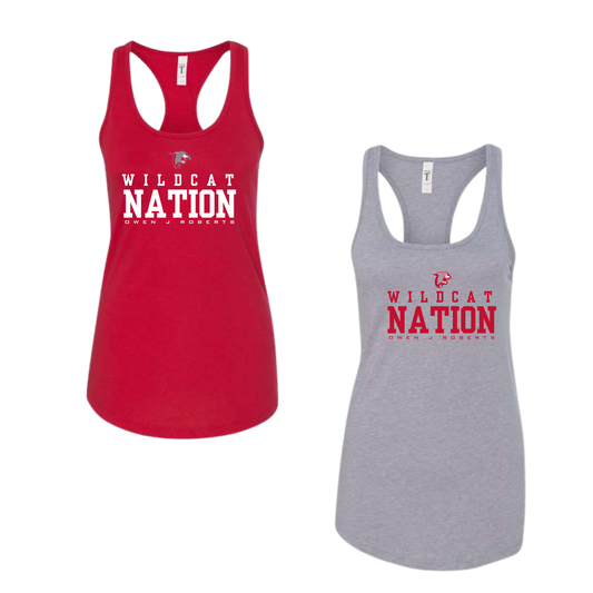 OJR Wildcats Football Ladies Racerback Tank - Wildcat Nation