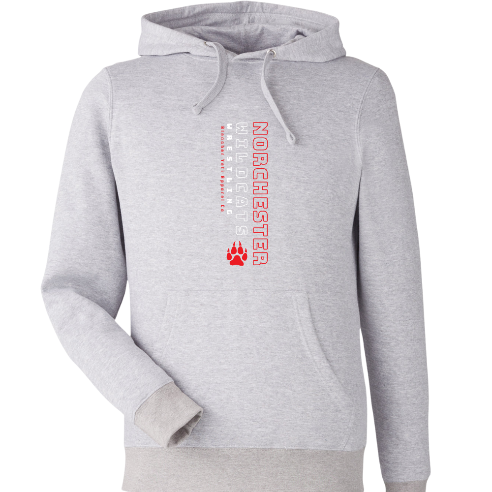 Norchester Wrestling Vertical Unisex Grey Hoodie