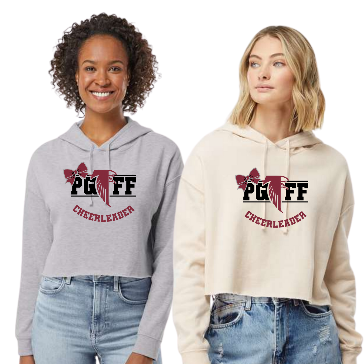 PGFF  Lightweight Crop Top Hoodie -  Bow