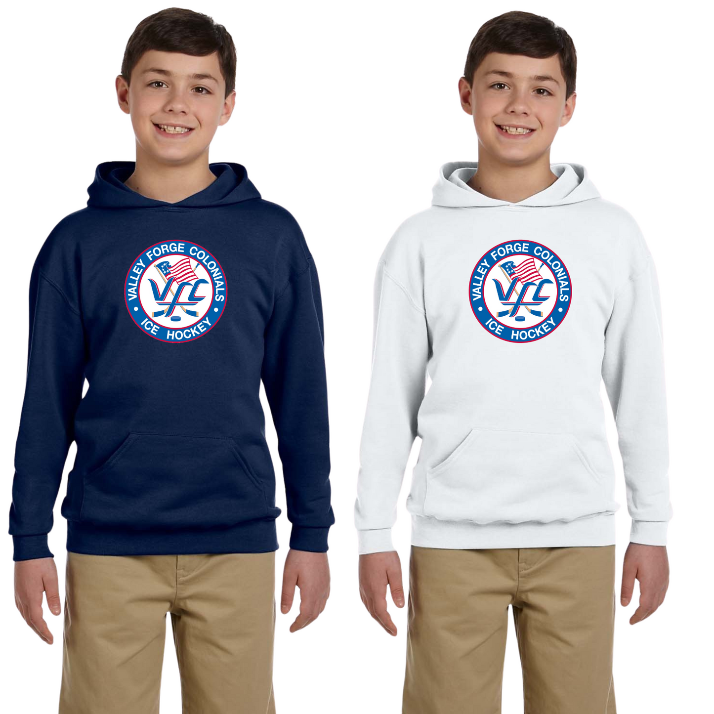 Colonials OG Logo Youth Hoodie Navy & White