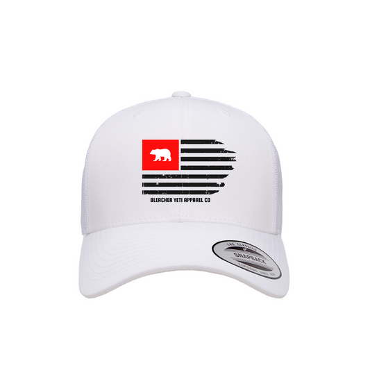 Bear Nation White Trucker Hat Retro Fit