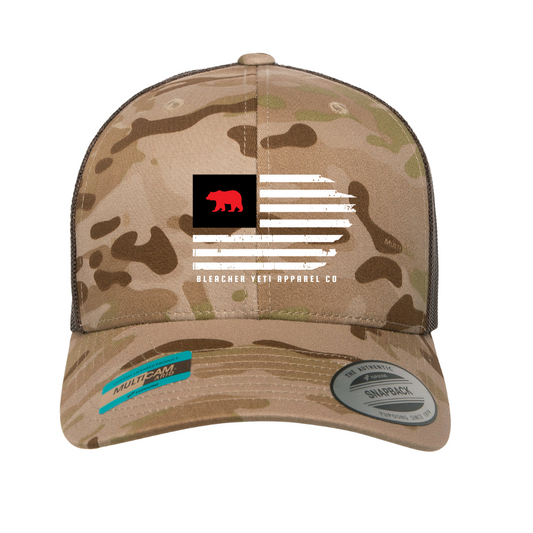 Bears Multi Cam Trucker Bear Nation Flag Hat