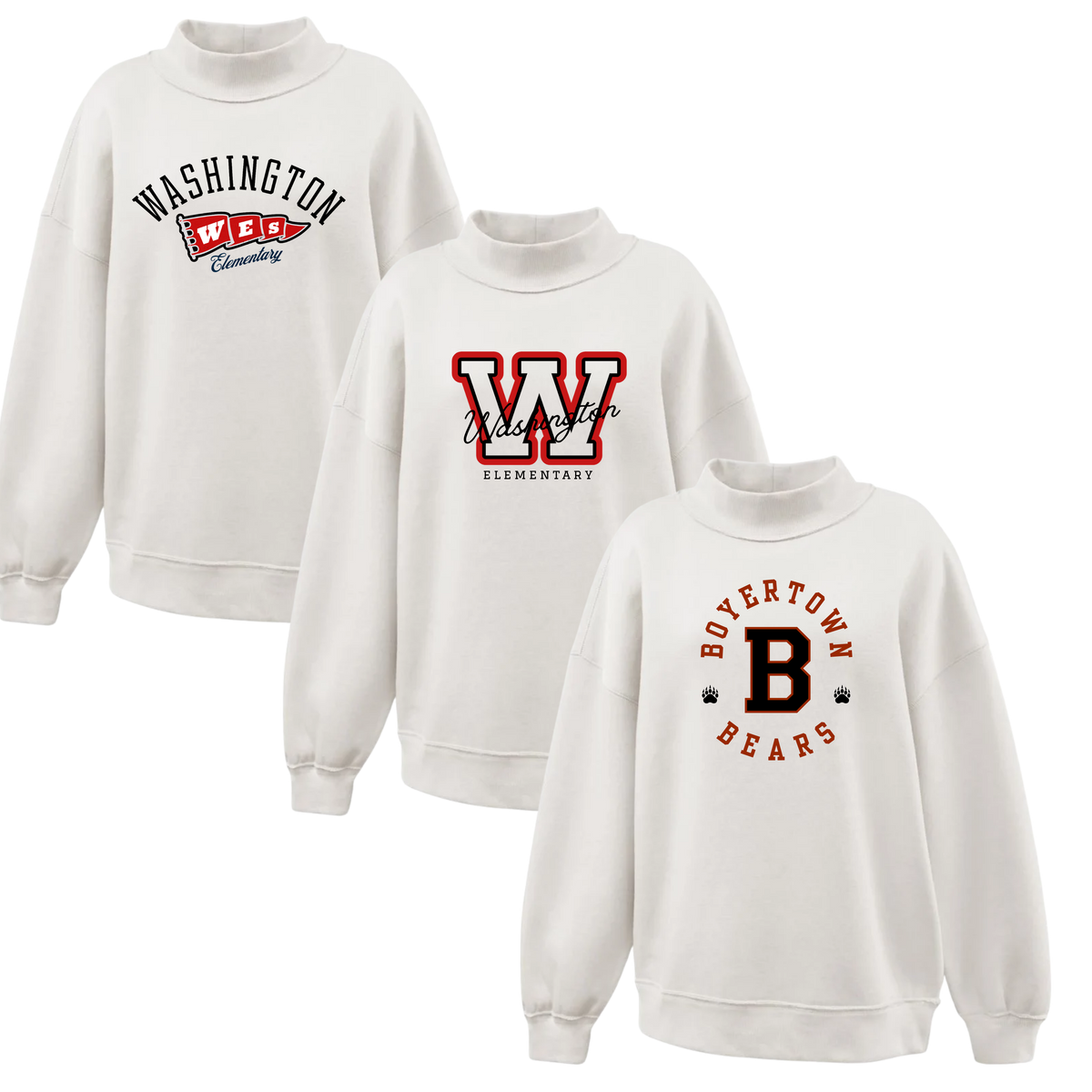 Washington Elementary Mockneck Crew
