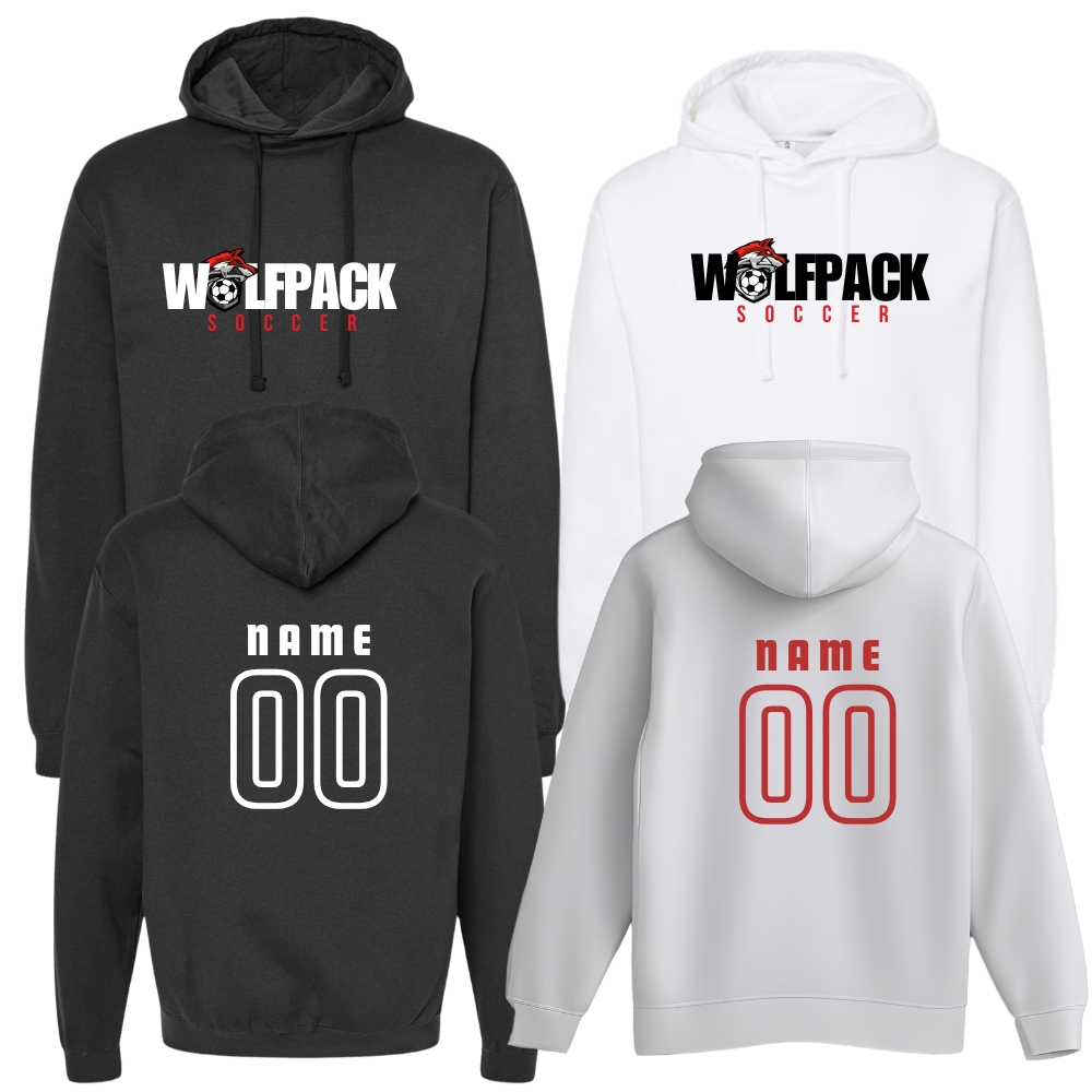 Wolfpack Soccer Attack Custom Hoodie Name & Number