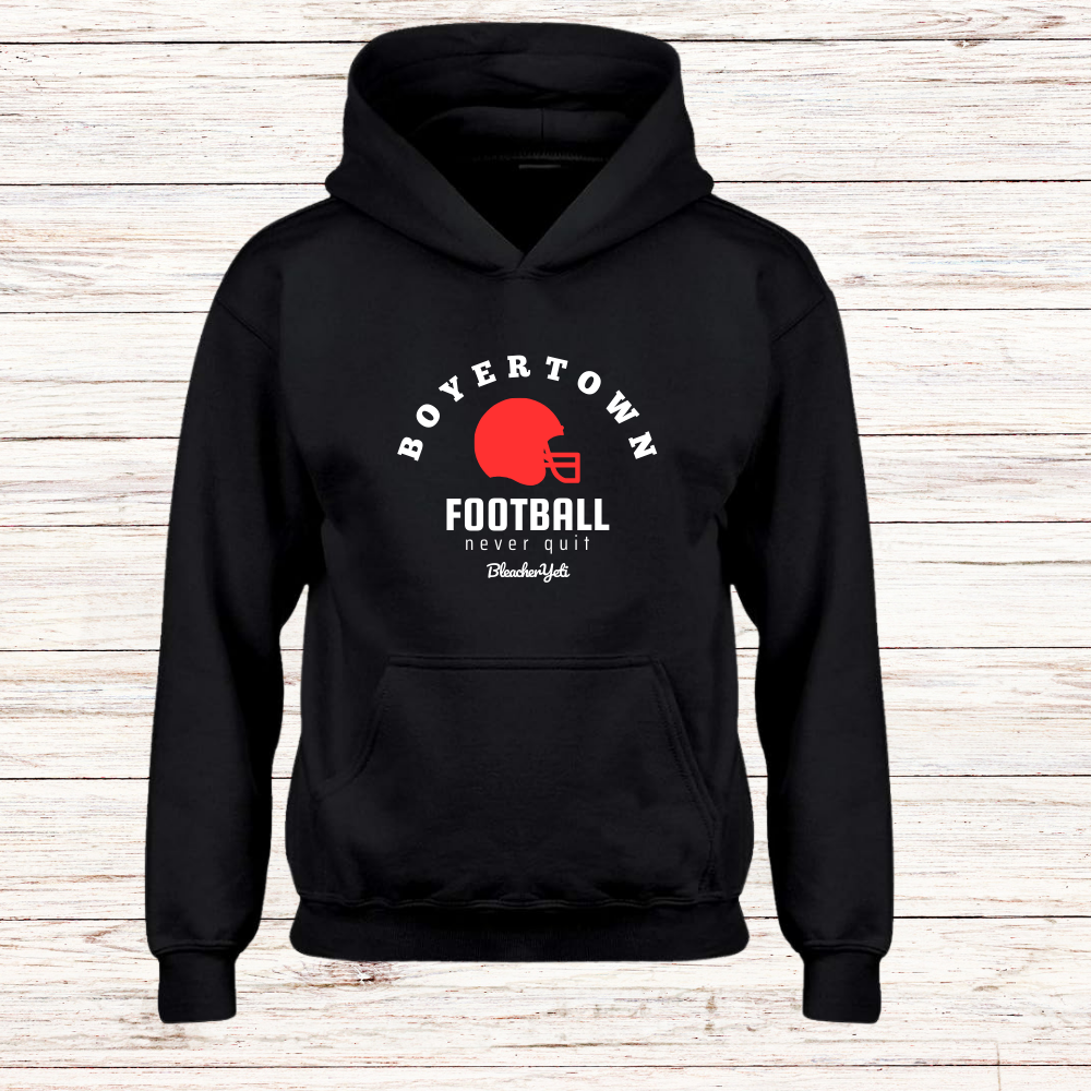 Boyertown Football Youth Hoodie Never Quit