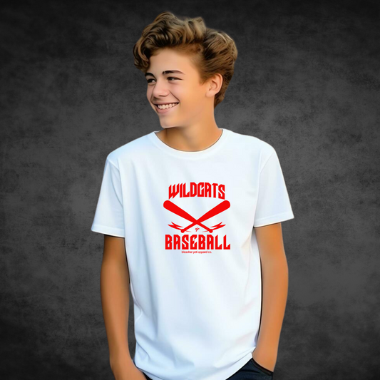 Wildcats Baseball Youth Crossed Bats Tee