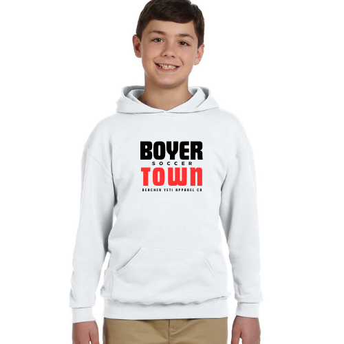 Boyertown Soccer Youth White Hoodie BOYER-TOWN