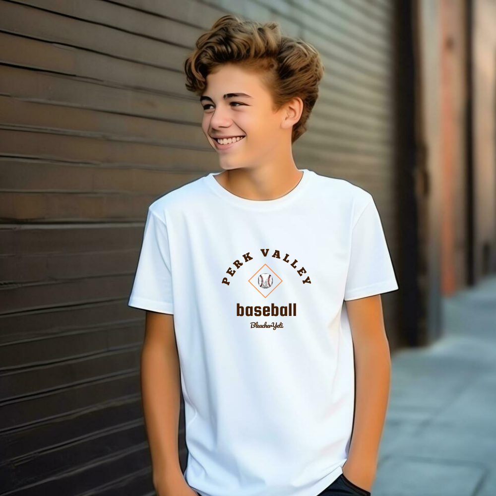 PV Baseball White Youth Tee