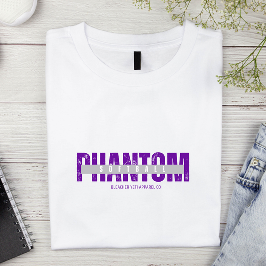 Phantom Large Print SOFTBALL Overlay Tee