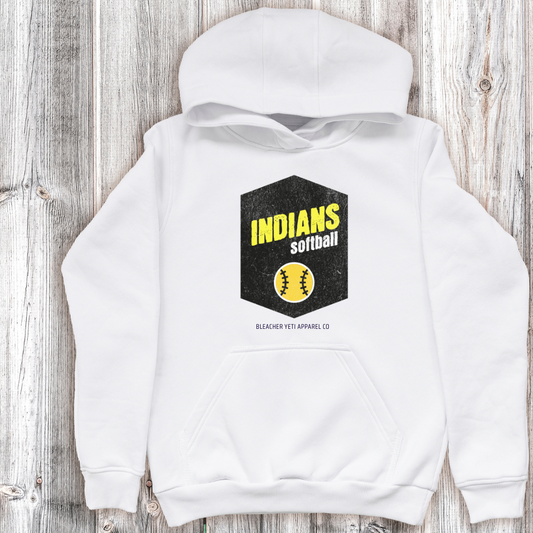 UP Softball Vintage White Hoodie