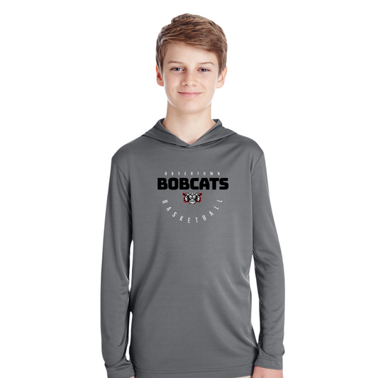 Bobcats Big Cat LS Hooded Performance Tee Youth