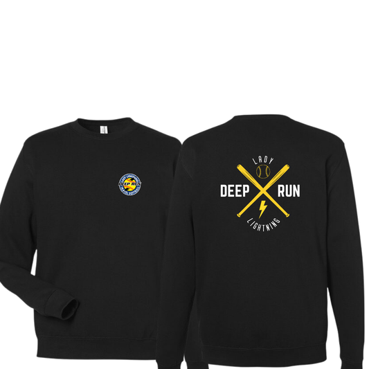 Deep Run Adult Crewneck Back Print Bolt