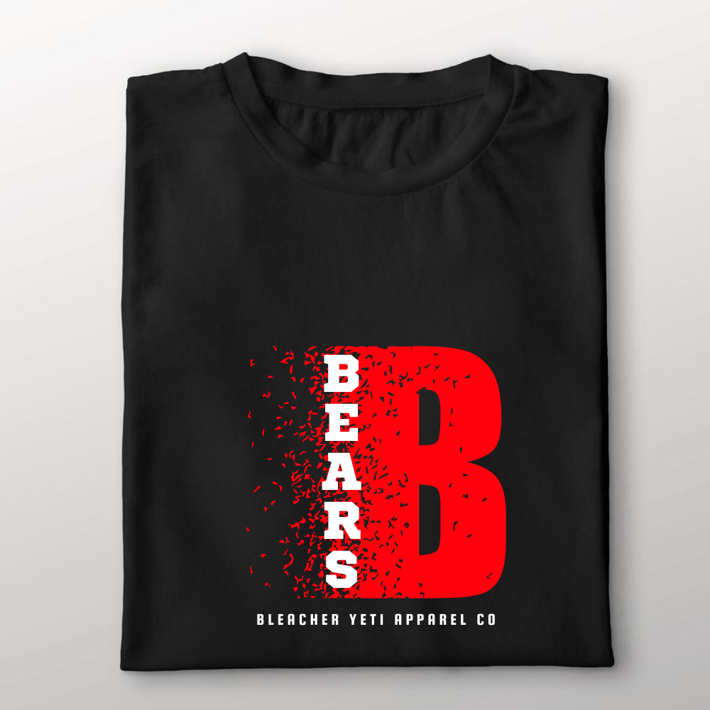 Bears Distorted B Tee