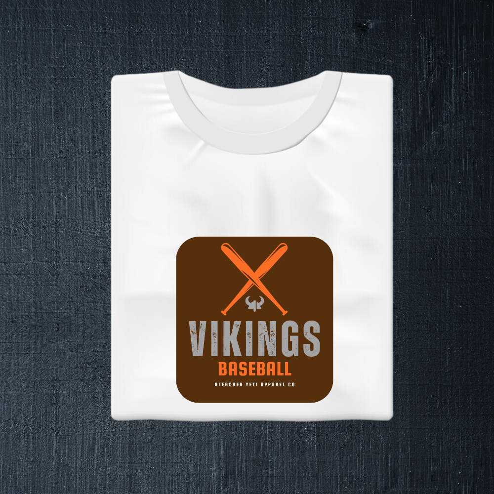 PV Vikings Baseball Crossed Bat & Helmet Tee