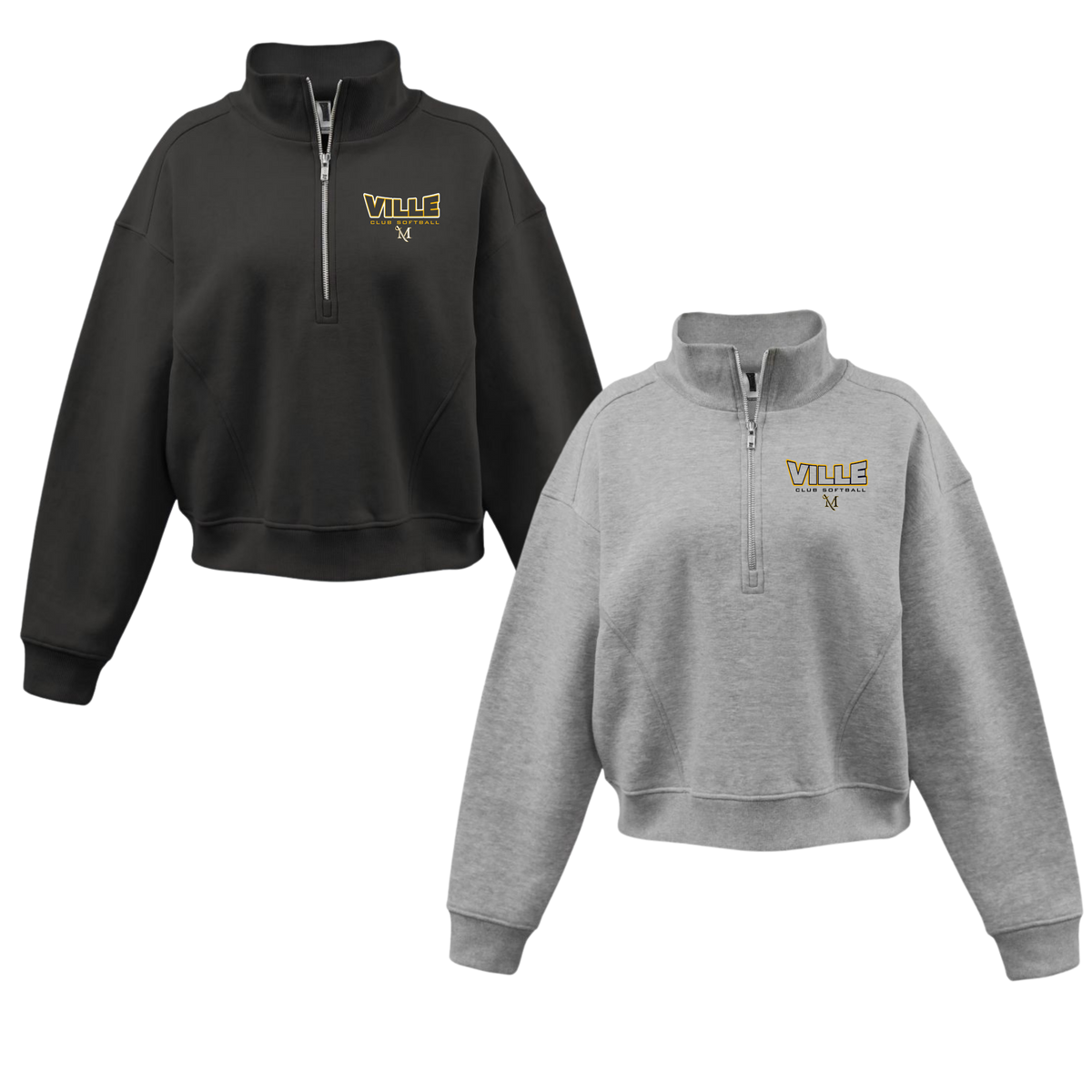 Millersville Club Softball 1/2 Zip Mock Ladies Fit