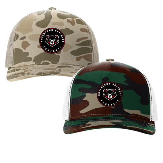 Boyertown Optimist Football  Richardson Trucker Camo Patch Hat