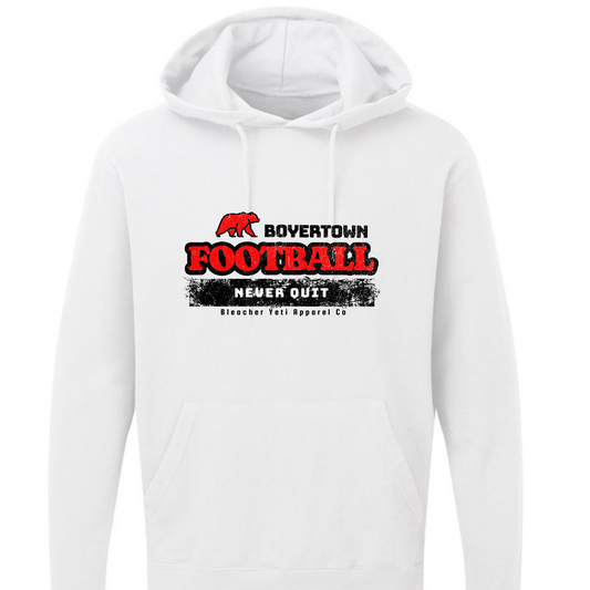 Boyertown Football Never Quit White Hoodie