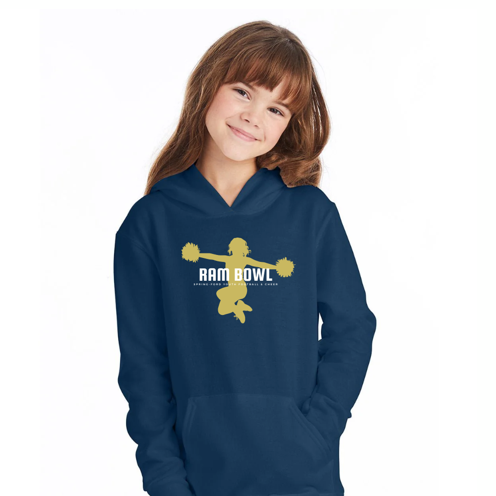 Ram Bowl Jump Spirit Cheer Youth Hoodie
