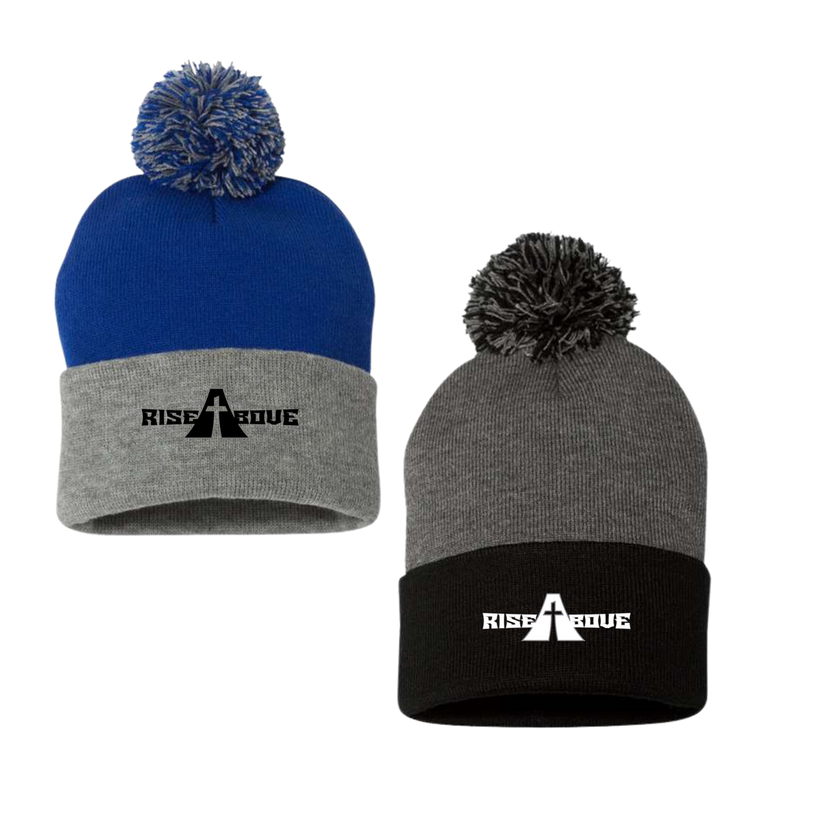 Rise Above Football Pom-Pom Beanie