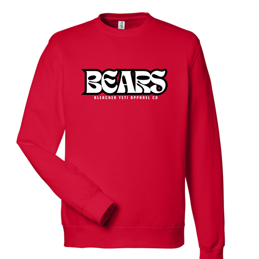 Bears On Red Crewneck Unisex