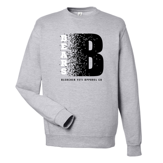 Bears Distorted B On Grey Unisex Crewneck