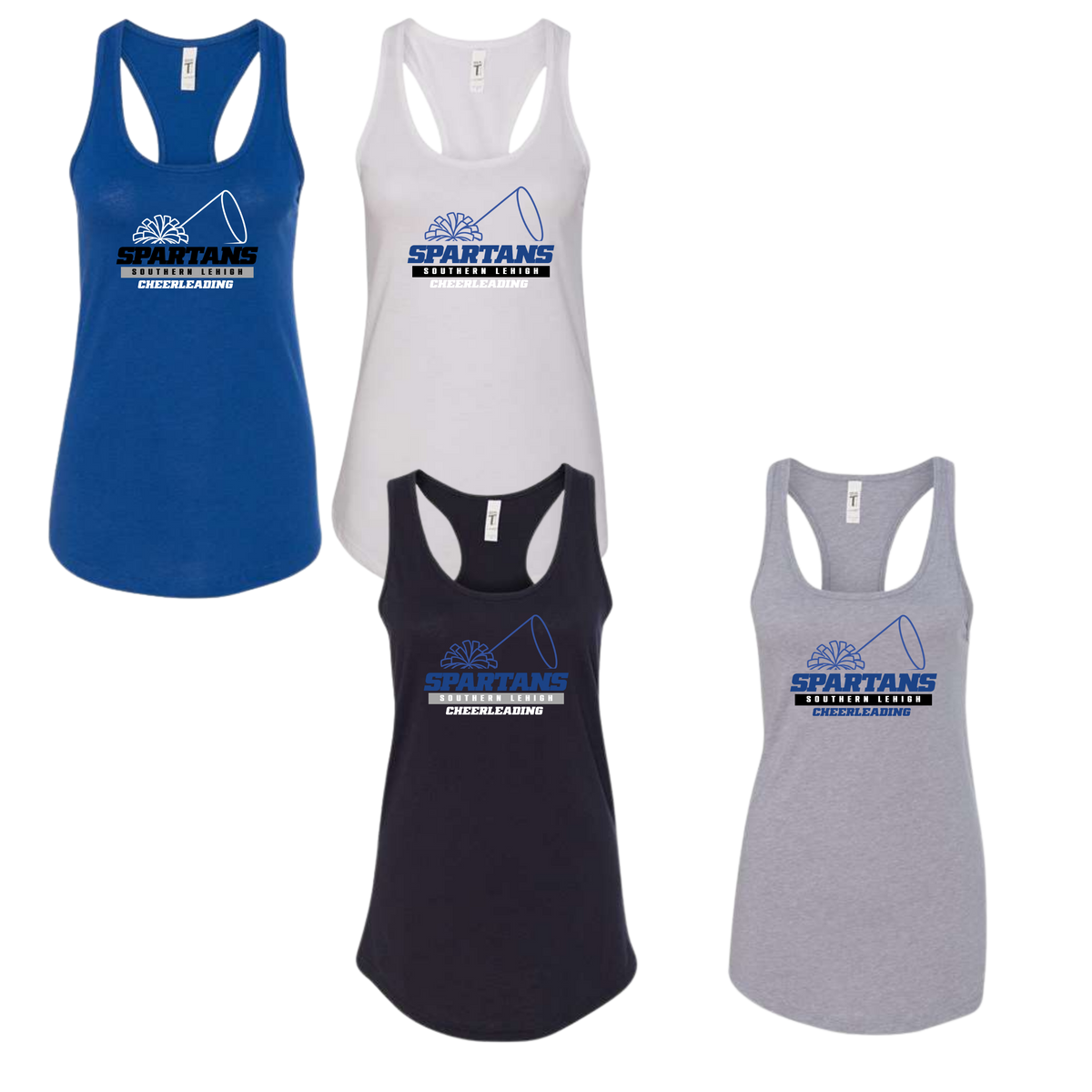 Southern Lehigh Spartans Cheer Ladies Racerback Tank -Spirit