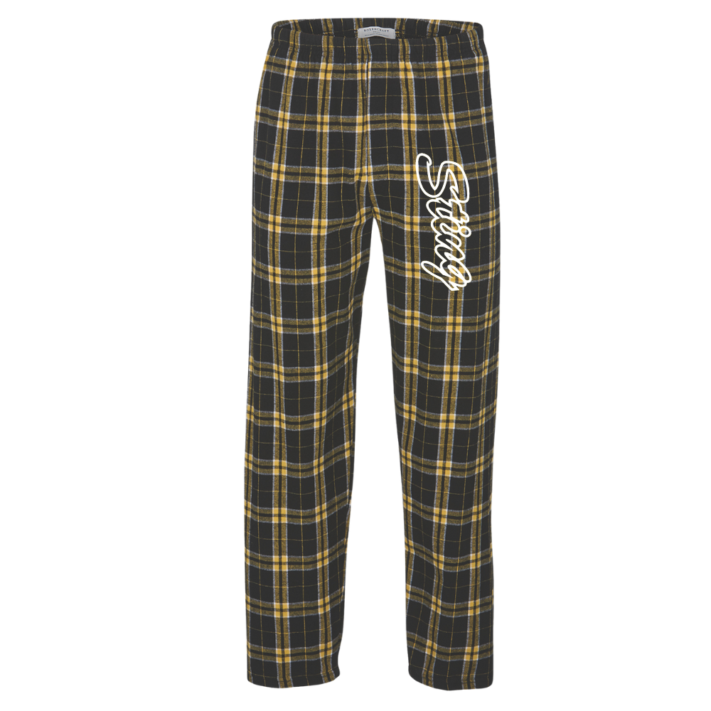 Sting Script Icon PJ Plaid Pants Black & Gold