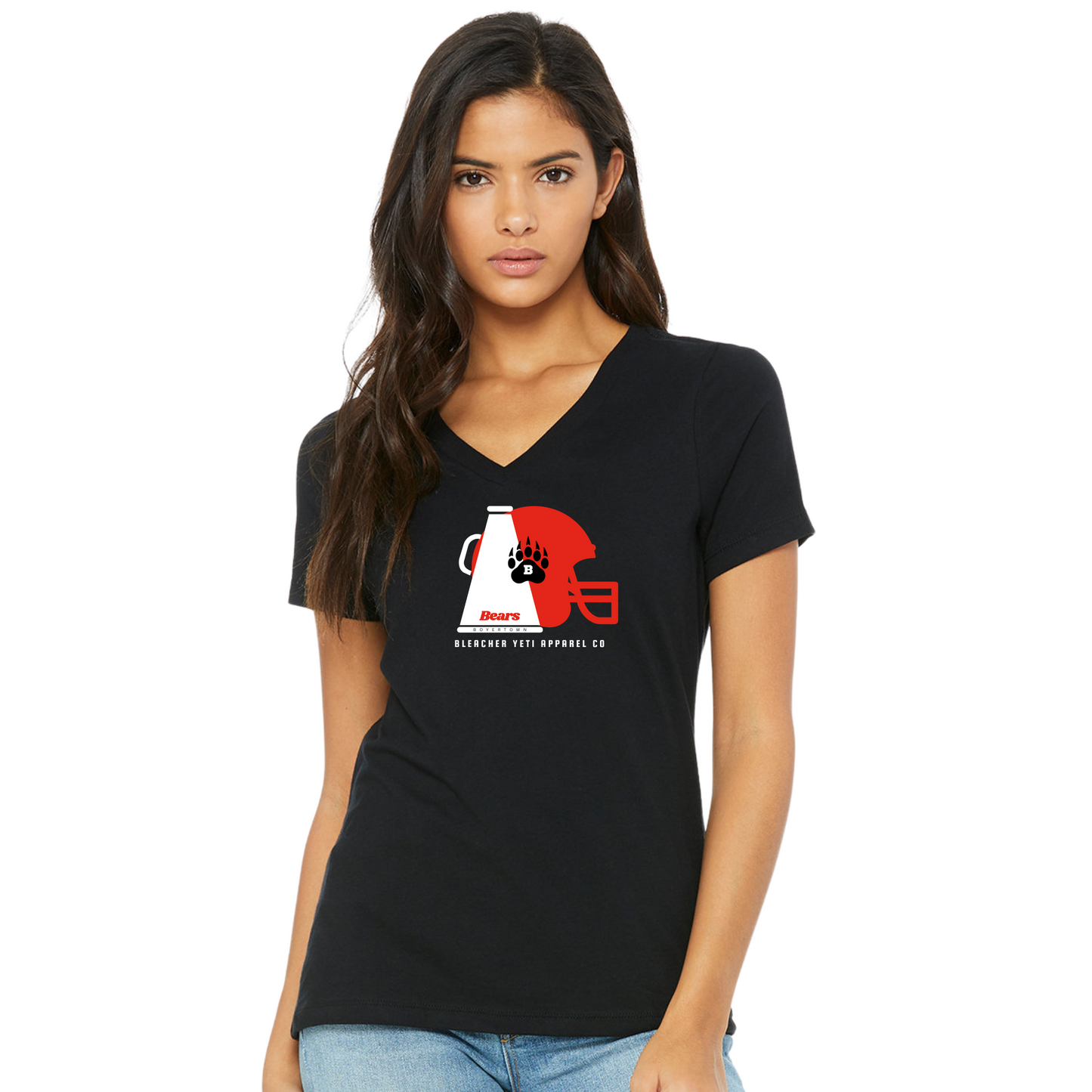 Boyertown Cheer/Ball V Neck Ladies Tee