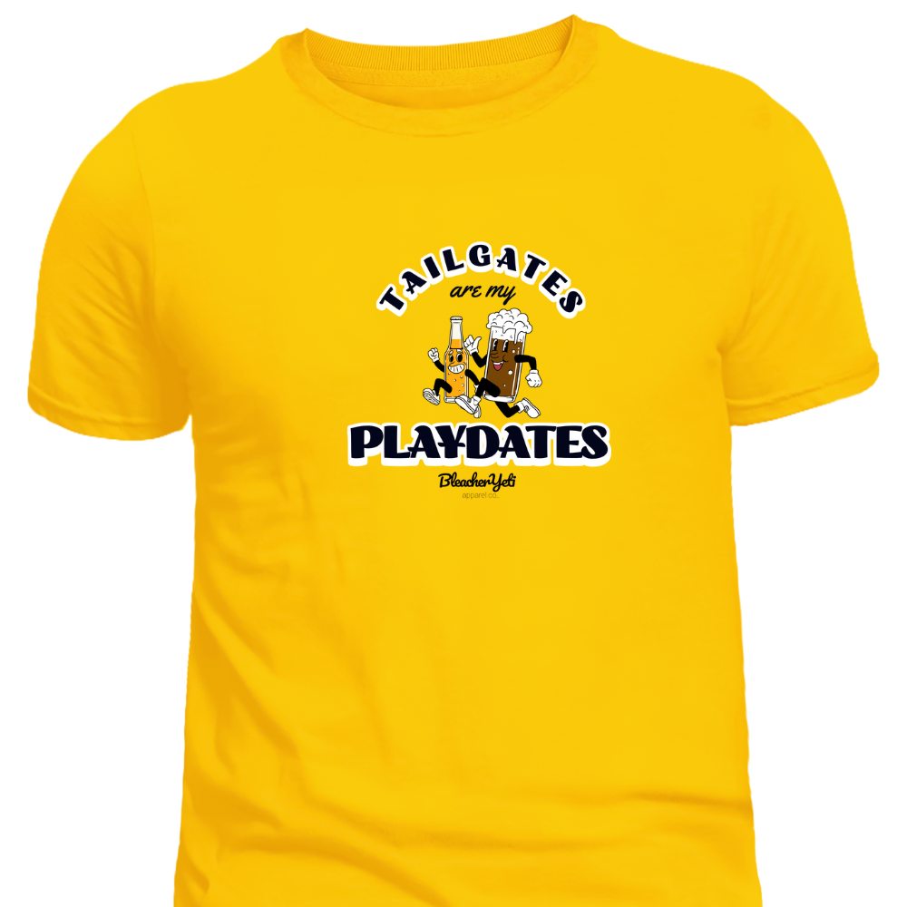 Bleacher Yeti Tailgates Playdates Yellow Tee