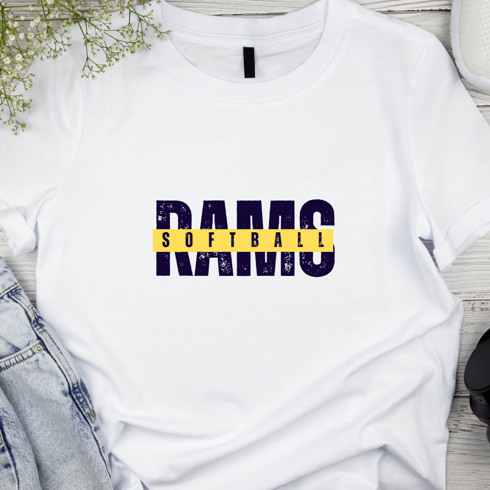 SF Rams Softball Tee White